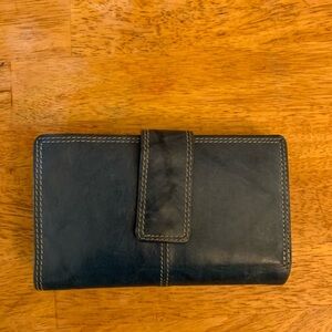 RFID Tri-Fold Wallet: Genuine Leather Wallet with Strap